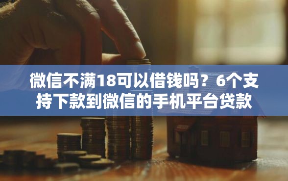 微信不满18可以借钱吗？6个支持下款到微信的手机平台贷款
