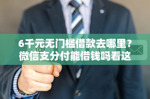 6千元无门槛借款去哪里？微信支分付能借钱吗看这5个平台