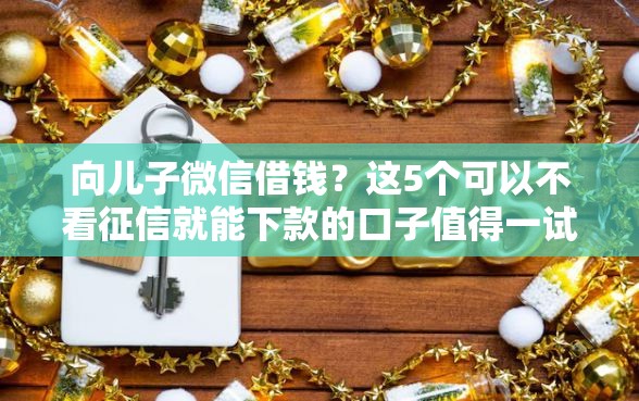 向儿子微信借钱？这5个可以不看征信就能下款的口子值得一试