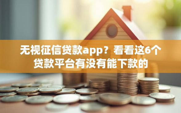 无视征信贷款app？看看这6个贷款平台有没有能下款的