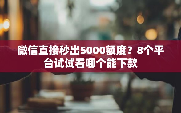 微信直接秒出5000额度?8个平台试试看哪个能下款 微信直接秒出5000额度?8个平台试试看哪个能下款