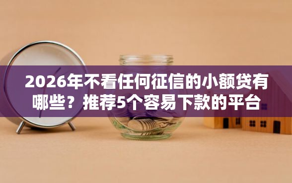 2026年不看任何征信的小额贷有哪些？推荐5个容易下款的平台