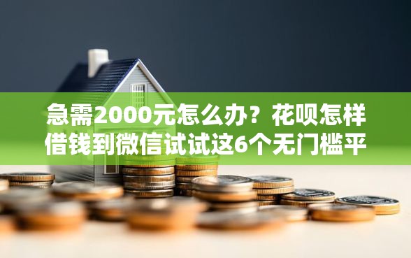 急需2000元怎么办？花呗怎样借钱到微信试试这6个无门槛平台