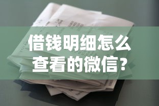 借钱明细怎么查看的微信？2026最新测评10个征信花手机上贷款软件