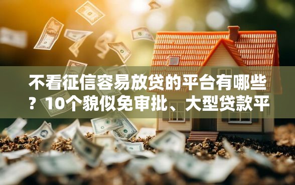 不看征信容易放贷的平台有哪些？10个貌似免审批、大型贷款平台合集