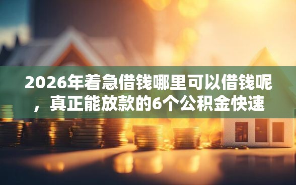 2026年着急借钱哪里可以借钱呢，真正能放款的6个公积金快速贷款平台推荐