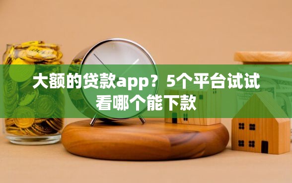 大额的贷款app？5个平台试试看哪个能下款