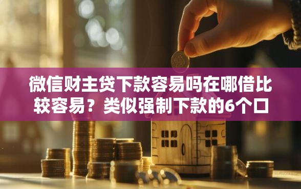 微信财主贷下款容易吗在哪借比较容易?类似强制下款的6个口子参考 微信财主贷下款容易吗在哪借比较容易?类似强制下款的6个口子参考