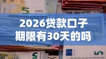 2026贷款口子期限有30天的吗，差3千元就选这6个平台