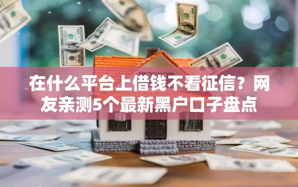 在什么平台上借钱不看征信？网友亲测5个最新黑户口子盘点