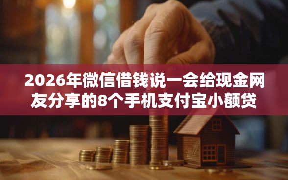 2026年微信借钱说一会给现金网友分享的8个手机支付宝小额贷款的软件我觉得不错！