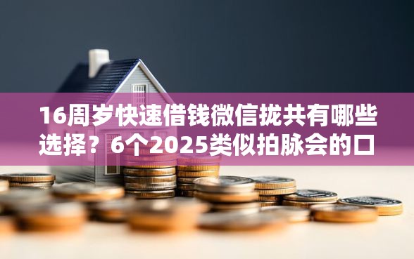 16周岁快速借钱微信拢共有哪些选择？6个2025类似拍脉会的口子详解