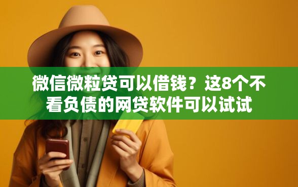微信微粒贷可以借钱？这8个不看负债的网贷软件可以试试