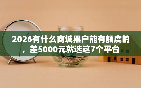 2026有什么商城黑户能有额度的，差5000元就选这7个平台