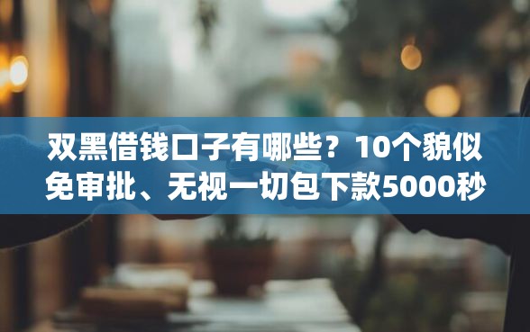 双黑借钱口子有哪些?10个貌似免审批、无视一切包下款5000秒下款的app合集 双黑借钱口子有哪些?10个貌似免审批、无视一切包下款5000秒下款的app合集