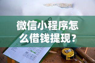 微信小程序怎么借钱提现？这6个黑户需要2万可以在借款平台借款可以试试