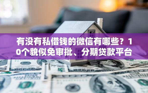有没有私借钱的微信有哪些？10个貌似免审批、分期贷款平台合集