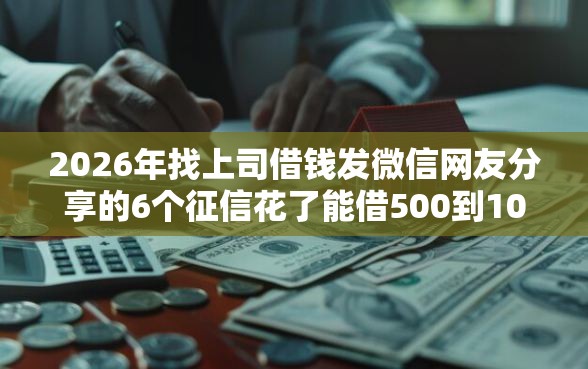 2026年找上司借钱发微信网友分享的6个征信花了能借500到1000的口子我觉得不错！