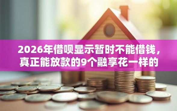 2026年借呗显示暂时不能借钱,真正能放款的9个融享花一样的平台推荐 2026年借呗显示暂时不能借钱,真正能放款的9个融享花一样的平台推荐