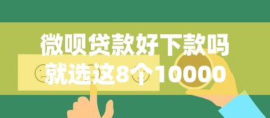 微呗贷款好下款吗就选这8个10000元鹿口子贷款