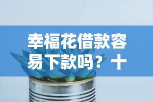 幸福花借款容易下款吗？十大比较好的贷款平台推荐