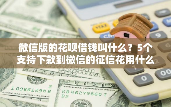 微信版的花呗借钱叫什么？5个支持下款到微信的征信花用什么贷款软件