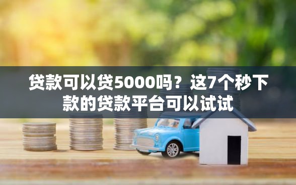 贷款可以贷5000吗?这7个秒下款的贷款平台可以试试 贷款可以贷5000吗?这7个秒下款的贷款平台可以试试