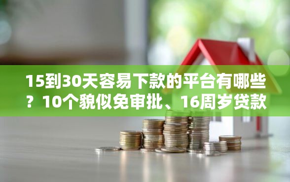 15到30天容易下款的平台有哪些？10个貌似免审批、16周岁贷款平台合集