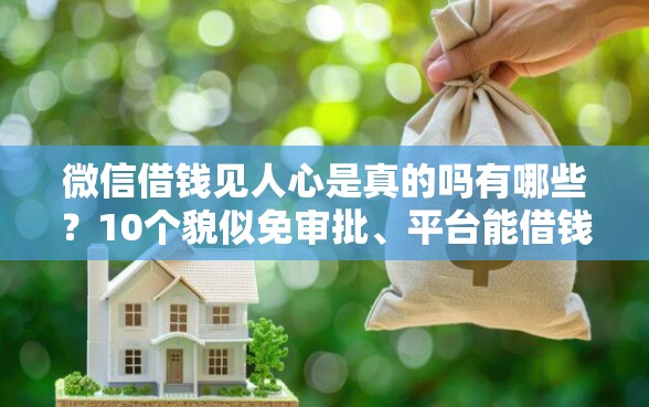 微信借钱见人心是真的吗有哪些？10个貌似免审批、平台能借钱合集