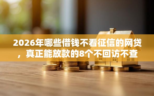 2026年哪些借钱不看征信的网贷，真正能放款的8个不回访不查征信好下款的口子推荐