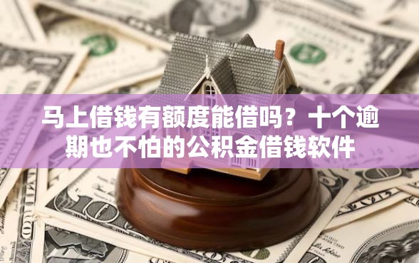 马上借钱有额度能借吗？十个逾期也不怕的公积金借钱软件