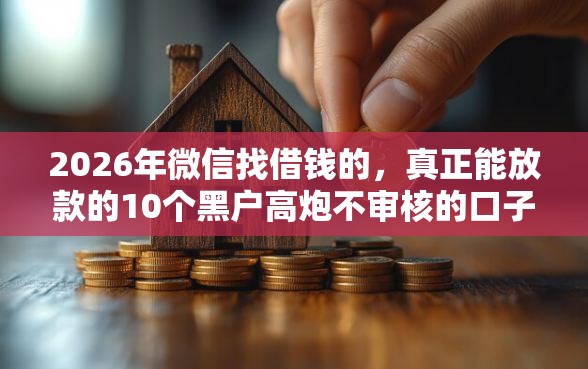 2026年微信找借钱的，真正能放款的10个黑户高炮不审核的口子推荐
