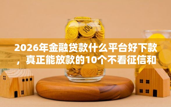2026年金融贷款什么平台好下款，真正能放款的10个不看征信和负债的贷款平台推荐
