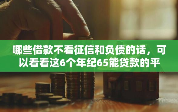 哪些借款不看征信和负债的话，可以看看这6个年纪65能贷款的平台