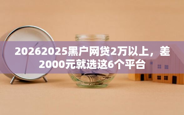 20262025黑户网贷2万以上，差2000元就选这6个平台