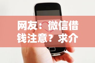 网友：微信借钱注意？求介绍几款贷款借款平台好