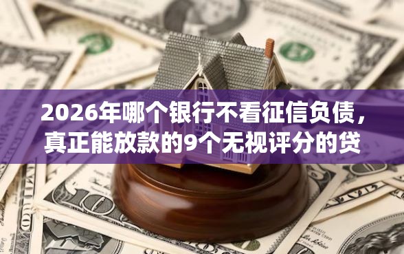 2026年哪个银行不看征信负债，真正能放款的9个无视评分的贷款app推荐