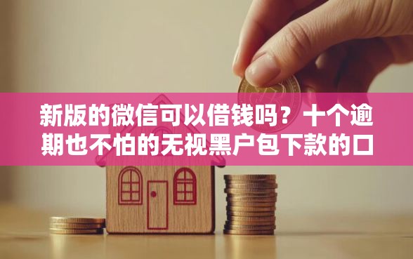 新版的微信可以借钱吗？十个逾期也不怕的无视黑户包下款的口子
