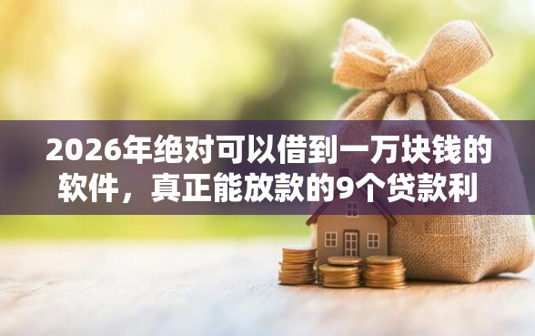 2026年绝对可以借到一万块钱的软件，真正能放款的9个贷款利息最低的平台推荐