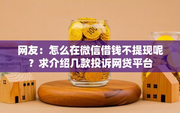 网友：怎么在微信借钱不提现呢？求介绍几款投诉网贷平台