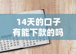 14天的口子有能下款的吗就选这7个4千元不看综合信用评分能下款的软件