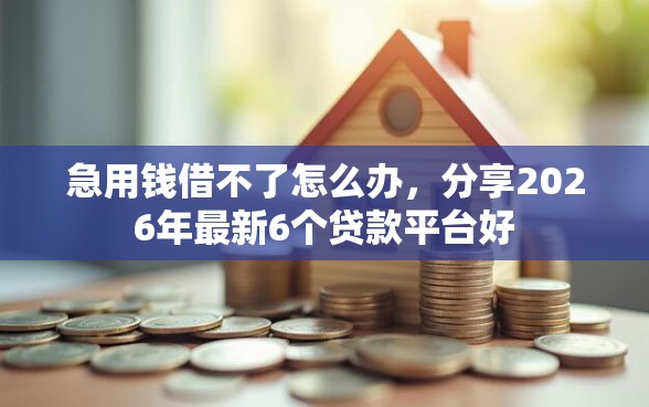 急用钱借不了怎么办,分享2026年最新6个贷款平台好 急用钱借不了怎么办,分享2026年最新6个贷款平台好