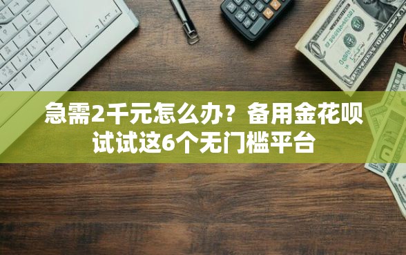 急需2千元怎么办？备用金花呗试试这6个无门槛平台