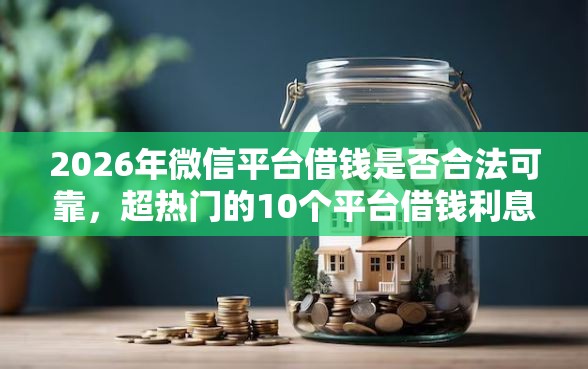 2026年微信平台借钱是否合法可靠，超热门的10个平台借钱利息最低推荐