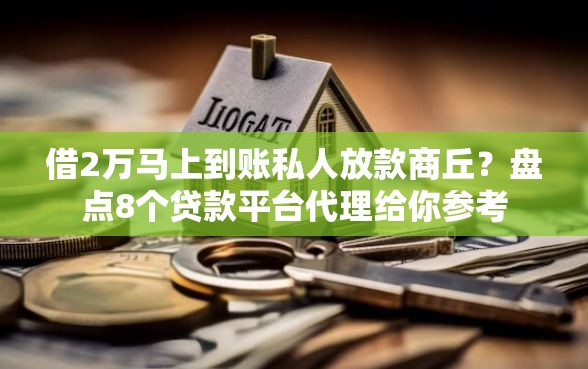 借2万马上到账私人放款商丘？盘点8个贷款平台代理给你参考