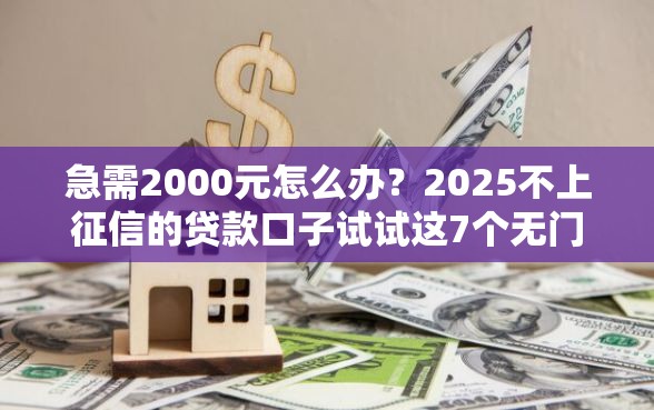 急需2000元怎么办？2025不上征信的贷款口子试试这7个无门槛平台