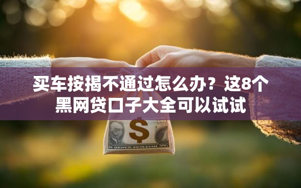 买车按揭不通过怎么办？这8个黑网贷口子大全可以试试