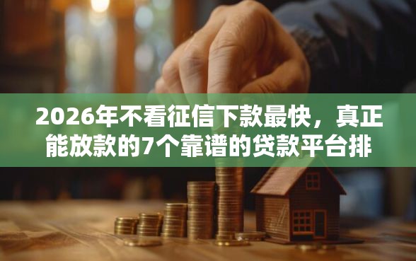 2026年不看征信下款最快，真正能放款的7个靠谱的贷款平台排行榜推荐