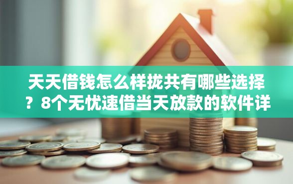 天天借钱怎么样拢共有哪些选择？8个无忧速借当天放款的软件详解