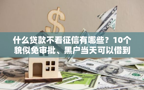 什么贷款不看征信有哪些？10个貌似免审批、黑户当天可以借到二万的平台合集